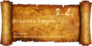 Krajcsik Lantos névjegykártya